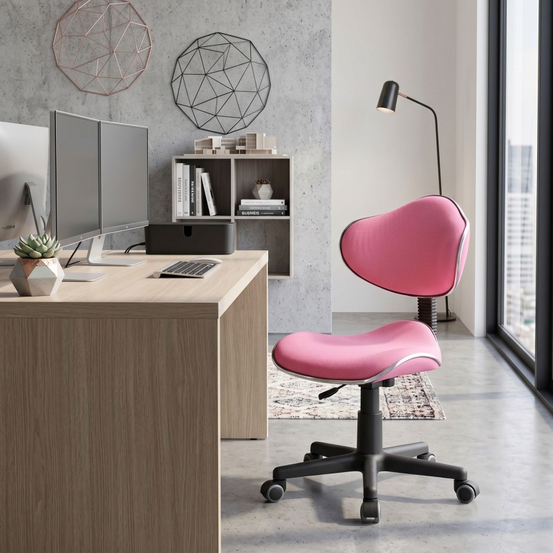 Silla escritorio Juvenil Bambola Color Rosa y Negro