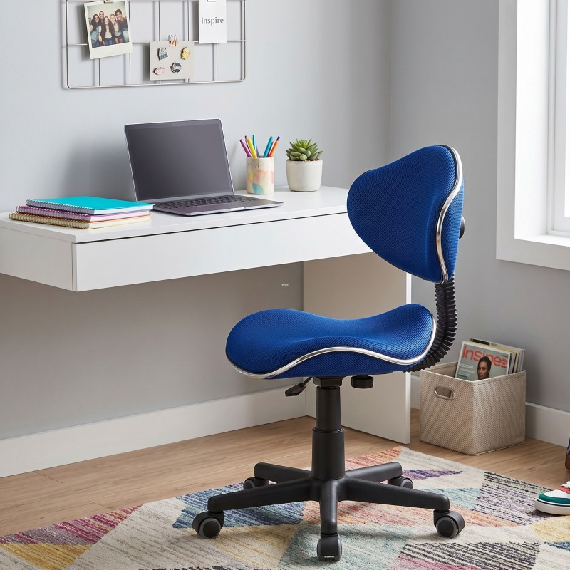 Silla escritorio Juvenil Bambola Color Azul y Negro