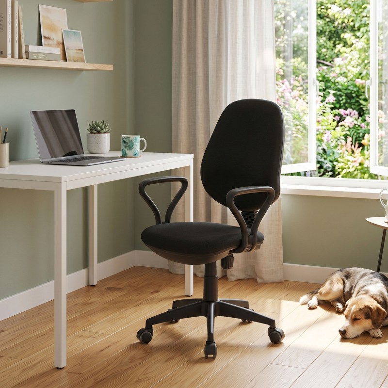 Silla Oficina Giratoria Coco Color Negro