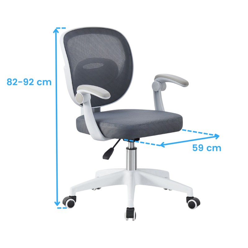 Silla Escritorio Juvenil Blaki Color Blanco y Gris