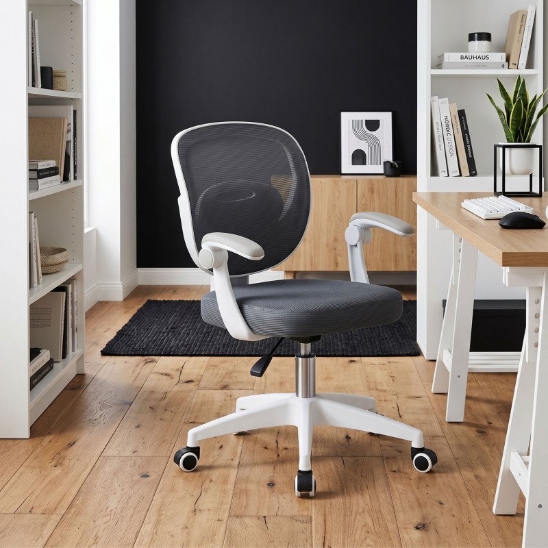 Silla Escritorio Juvenil Blaki Color Blanco y Gris