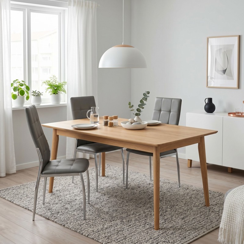 Sillas De Comedor Moderna Laci De Polipiel Y Metal Cromado Color Gris