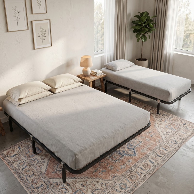 Somier de Láminas 30x30 mm Conjunto 150x190 y 90x190 (Con Patas)