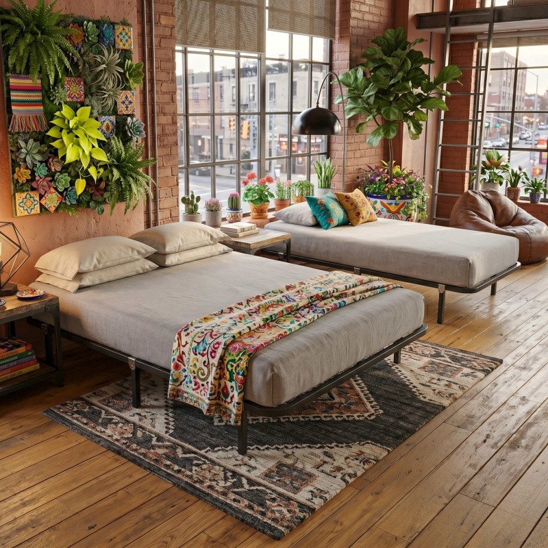 Somier de Láminas 30x30 mm Conjunto 150x190 y 90x190 (Con Patas)