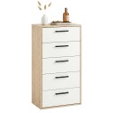 Sinfonier 5 Cajones Rosi Color Roble Cambrian y Blanco Mate 40x99 cm