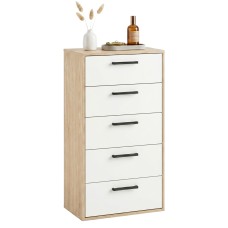 Sinfonier 5 Cajones Rosi Color Roble Cambrian y Blanco Mate 40x99 cm