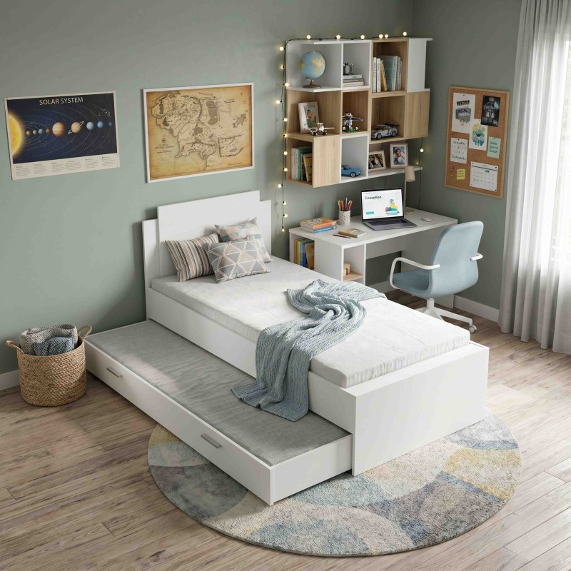 Cama Nido Juvenil Life Color Blanco Mate 90X190-200 cm