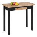 Mesa Cocina Extensible Kitchi Color Negro y Roble 80x76x40-80 cm