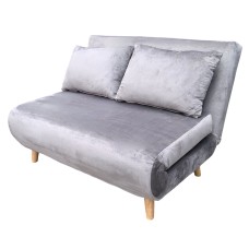 Sofá Cama 2 Plazas Nórdic Duo Velvet Gris Oscuro 118 cm