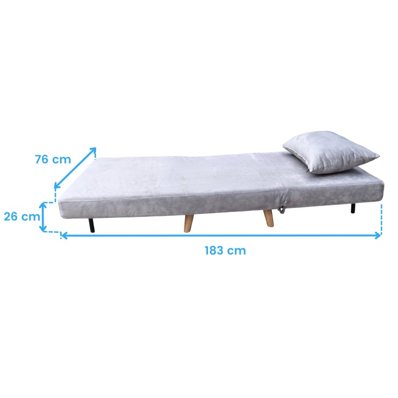 sillón cama gris claro cotas 1