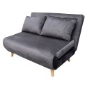 Sillón Cama 2 Plazas Nórdic Duo Velvet Gris Oscuro 118 cm