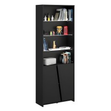 Libreria Alta Diamond Estilo Gamer Color Negro Con Luces Led 67x180x28 cm