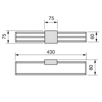 Plano técnico del corbatero extraíble con dimensiones