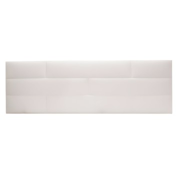 Cabecero tapizado beige con paneles acolchados vista frontal