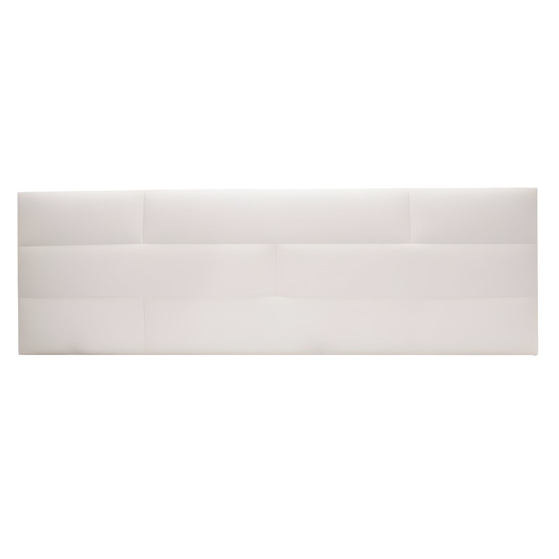 Cabecero tapizado beige con paneles acolchados vista frontal