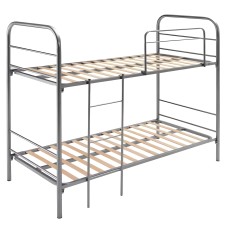 Litera ECO Metálica Plata (con somier, escalera y quitamiedos)  200x171x94 cm