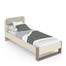 Cama Juvenil Camillia Con Cabecero Color Gris y Arcilla 90x200 cm