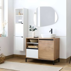 Muebles Baño Támesis Pack Moderno Roble Gold y Blanco