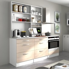 Cocina Modular Eko 4 Muebles Color Roble Jackson y Blanco Mate 180 cm