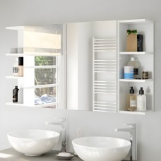 Mueble Auxiliar de Baño Pack 2 Armarios + 2 Estanterías Blanco 120x65 cm
