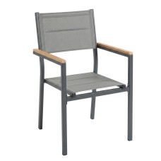 Silla Exterior Mallorca Apilable Color Gris