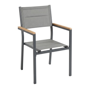 Silla Exterior Mallorca Apilable Color Gris
 Pack de-2