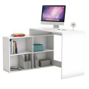 Mesa Escritorio Moderno Con Estanteria Baja Color Blanco 112 cm
