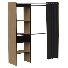 vestidor armario abierto chicago color negro y roble hamilton 113-167x192 cm