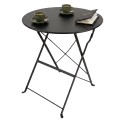 Mesa Exterior Plegable Greensboro Redonda Color Negro 60x72 cm