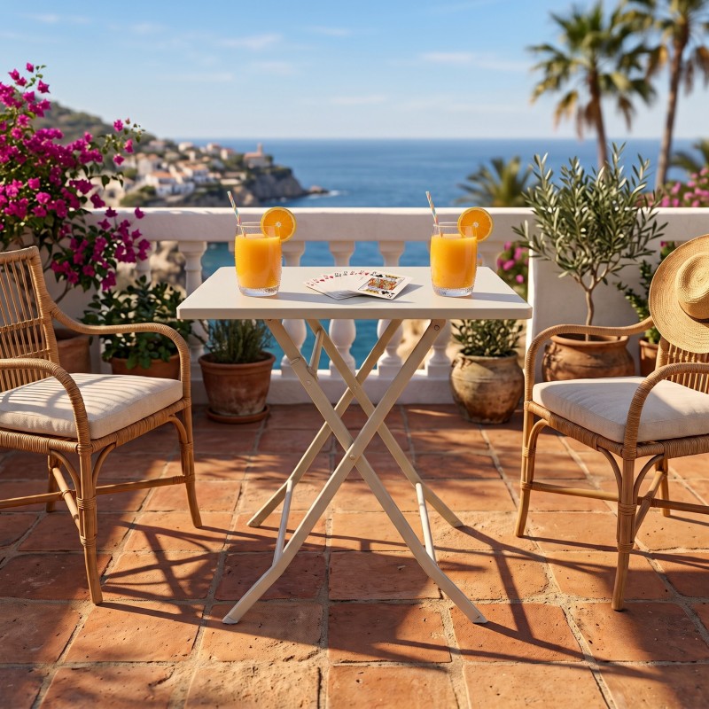 mesa exterior cuadrada beige 4