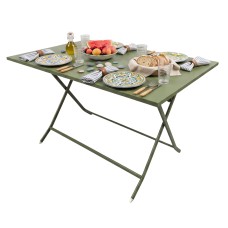 Mesa Exterior Plegable Greensboro Rectangular Color Verde Oliva 120x73 cm