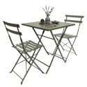 Pack Mesa con 2 Sillas Jardín Greensboro Plegables en Verde Oliva