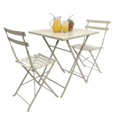 Pack Mesa con 2 Sillas Exterior greensboro plegables color Beige
