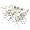 Pack Mesa con 4 Sillas Jardín Greensboro Plegables Color Beige