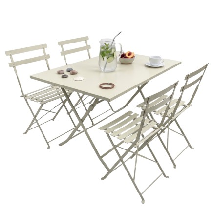Mesa + 4 Sillas beige portada