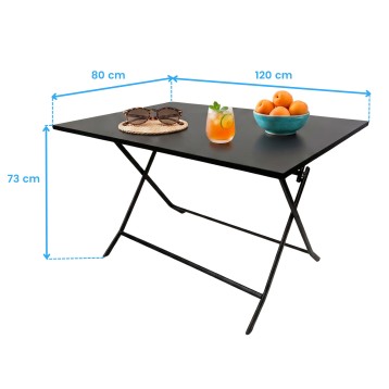 mesa plegable cotas
