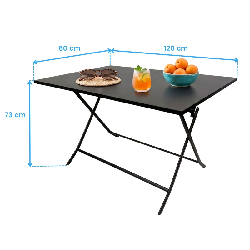 mesa plegable cotas