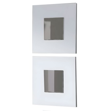 Espejo de pared cuadrado con marco gris claro