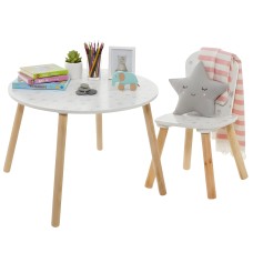Mesa Infantil Pack Mesa + Silla Douceur Serigrafía Estrellas Blanco