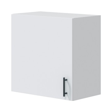 Mueble colgante blanco con puerta y tirador negro vista de frente