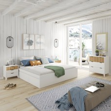 Muebles Dormitorio Matrimonio Nórdico Color Roble Natur y Blanco Mate
