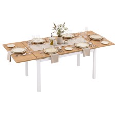 Mesa Cocina Extensible Taste Color Blanco y Roble 100-140x76x60 cm