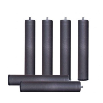 Juego de patas cilíndricas negras para muebles con rosca de metal y acabado mate