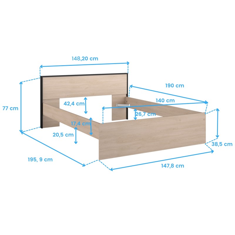 cama con cajones celest cotas