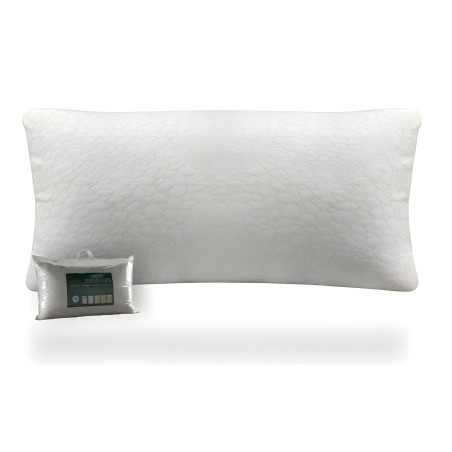 Almohada blanca rectangular acolchada con funda incluida en empaque sellado
