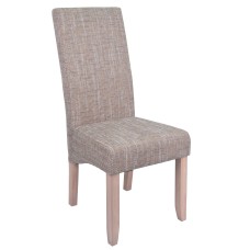 Silla Salón Comedor Moderna Color Arena Respaldo Alto Con Estructura De Pino