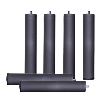 Juego de patas cilíndricas gris oscuro para muebles con tornillos de fijación incluidos