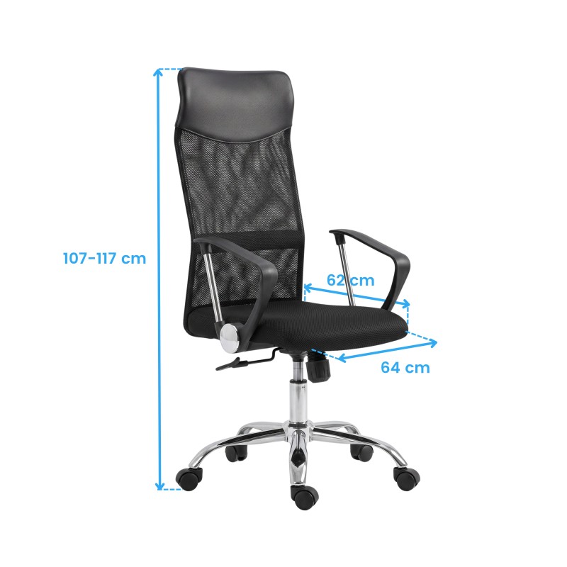 Sillon oficina reposabrazos Meeting negro transpirable