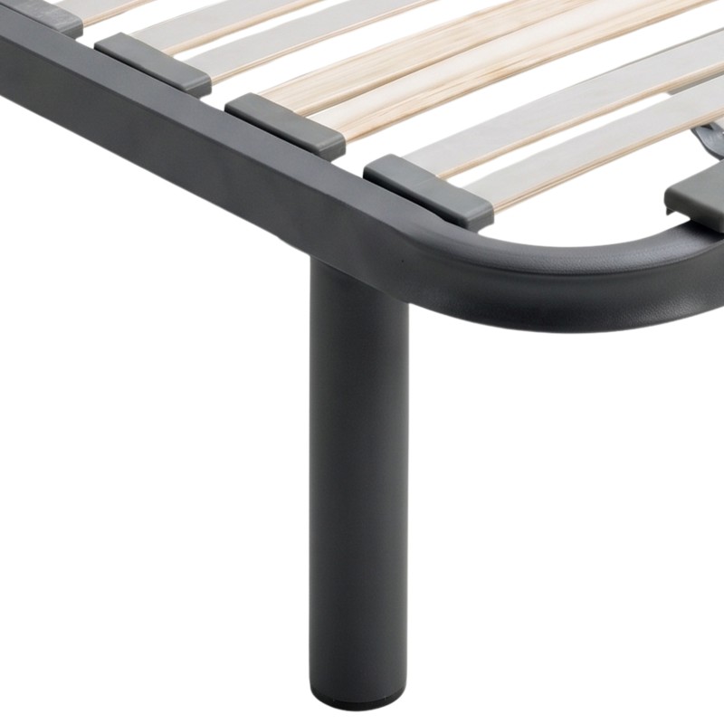 Pata de mueble cilíndrica negra puesta en somier