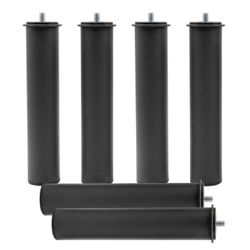 Juego de patas somier cilíndricas de metal color negro portada